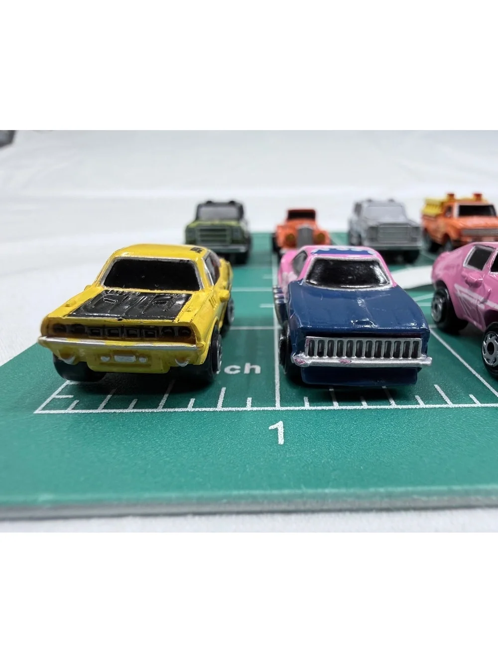 Set of 11 Vintage Galoob 1986-1987 Toy Cars with Various Designs and Colors